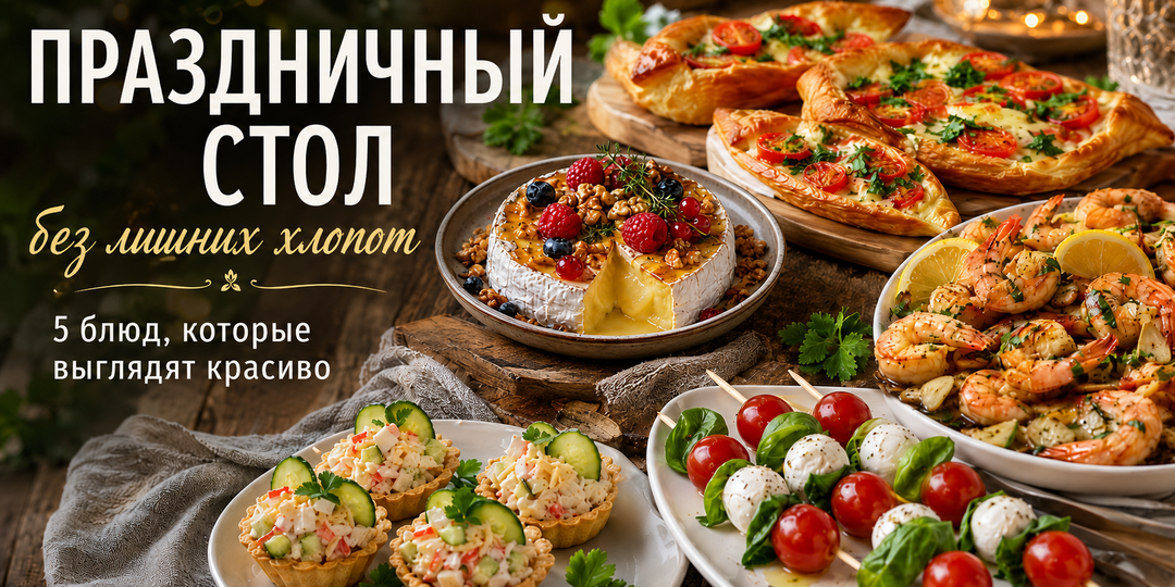 Праздничный стол без лишних хлопот: 5 блюд, которые выглядят красиво