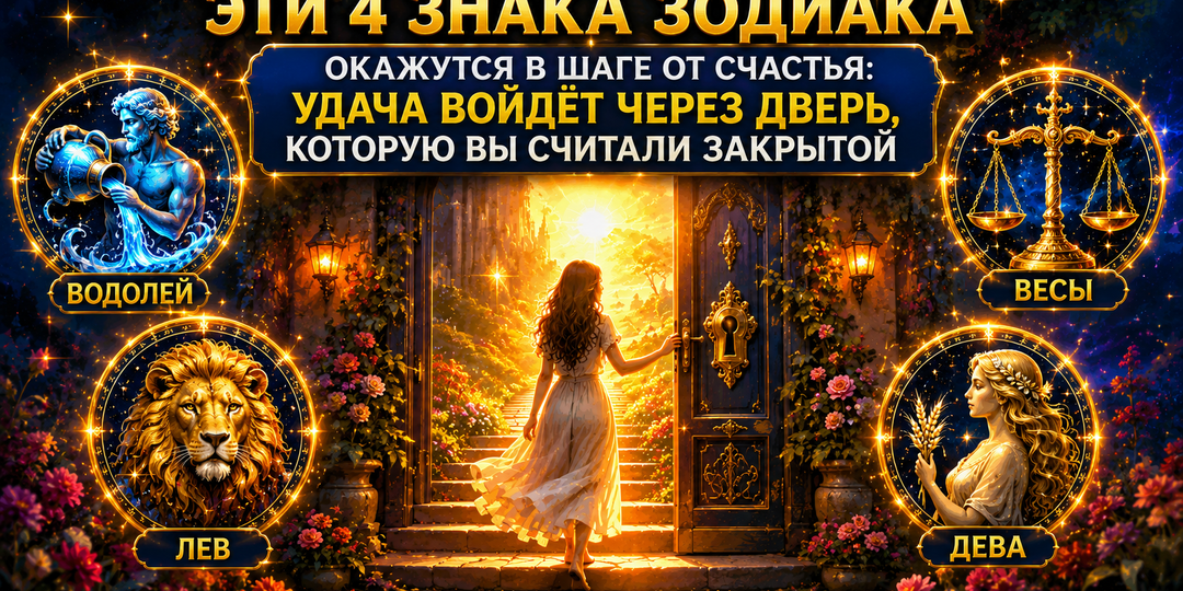 Эти 4 знака зодиака окажутся в шаге от счастья: удача войдёт через дверь, которую вы считали закрытой!
