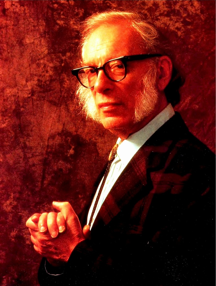 Портрет Азимова. Репродукция, журнал "Америка", (#408/1990).