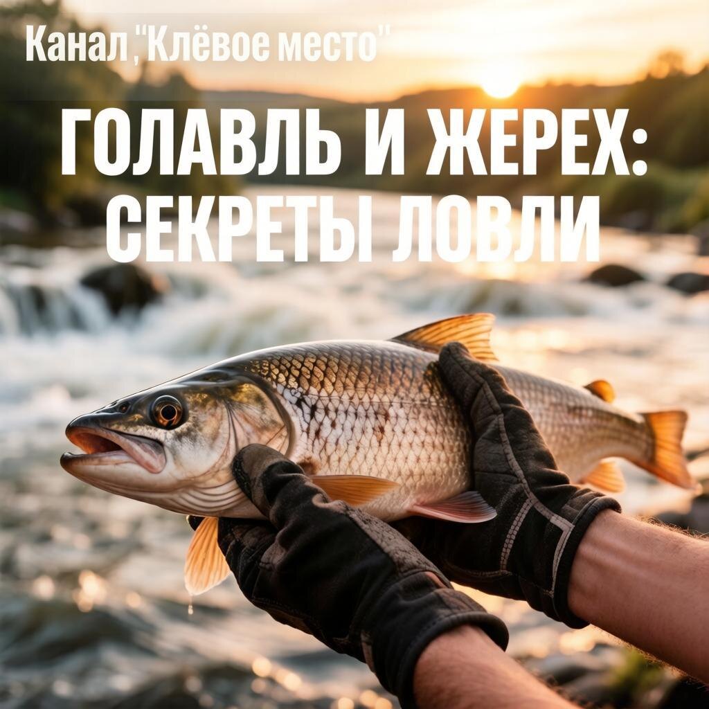 Крупный план голавля в руках рыболова на закате