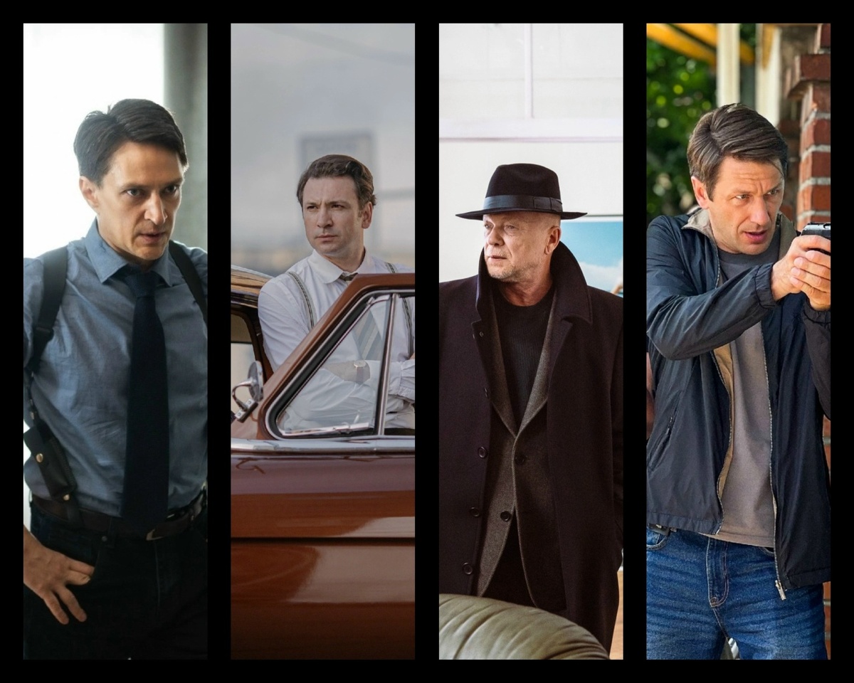 Фото: кадры из сериалов «Черное солнце», «Страх над Невой», «Мосгаз», «Новая земля» / проставлено PR НТВ, «Первый канал» (Анна Митрохина)