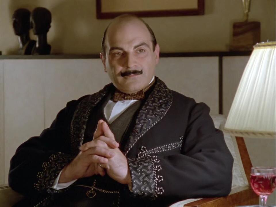 Эркюль Пуаро. Кадр из сериала "Пуаро" (1989-2013).