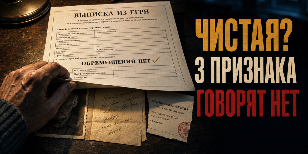 Квартира чистая по документам, но покупать нельзя - три скрытых признака до аванса.