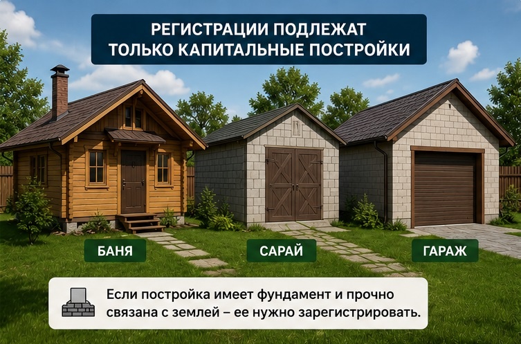 Росреестр напомнил россиянам: за некоторые сараи и бани придется оформить документы