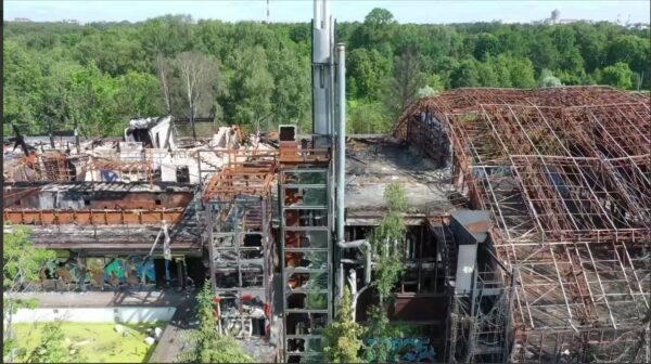Спорт Палас после пожара. Фото: кадр из видео из канала ККИ