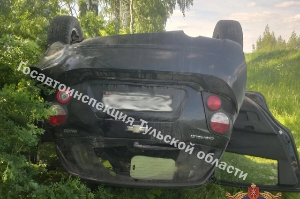    В Венёвском районе перевернулся Chevrolet Aveo, пострадали два человека