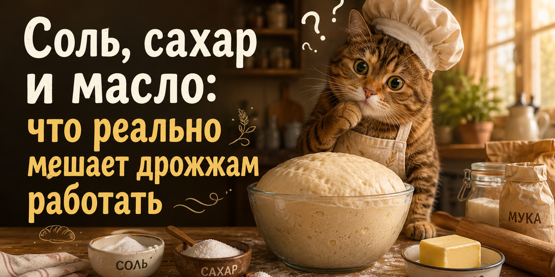 Соль, сахар и масло: что реально мешает дрожжам работать