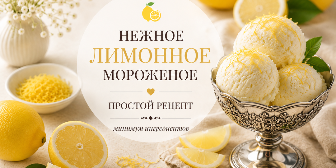🍋🍨Лимонное мороженое без сгущёнки: нежное, сливочное и с ярким вкусом лимона