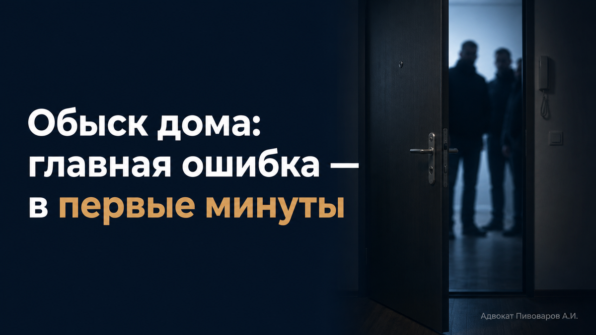 Люди думают, что обыск — это про то, что найдут. На самом деле половина успеха следствия — это то, что вы сами скажете и сделаете в первые минуты. Объясняю со стороны следствия.