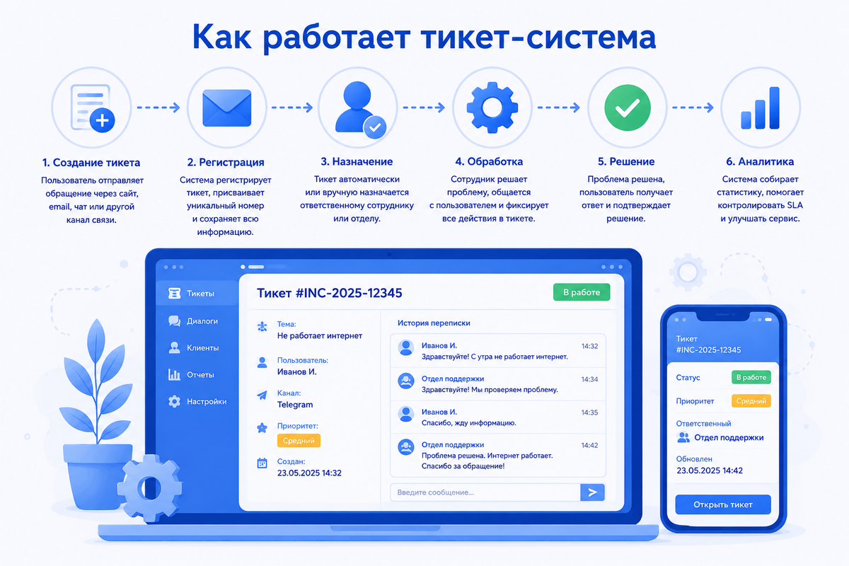 как работает тикет-система