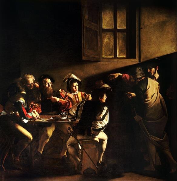    «Призвание апостола Матфея» (1600). San Luigi dei Francesi, Rome, Italy