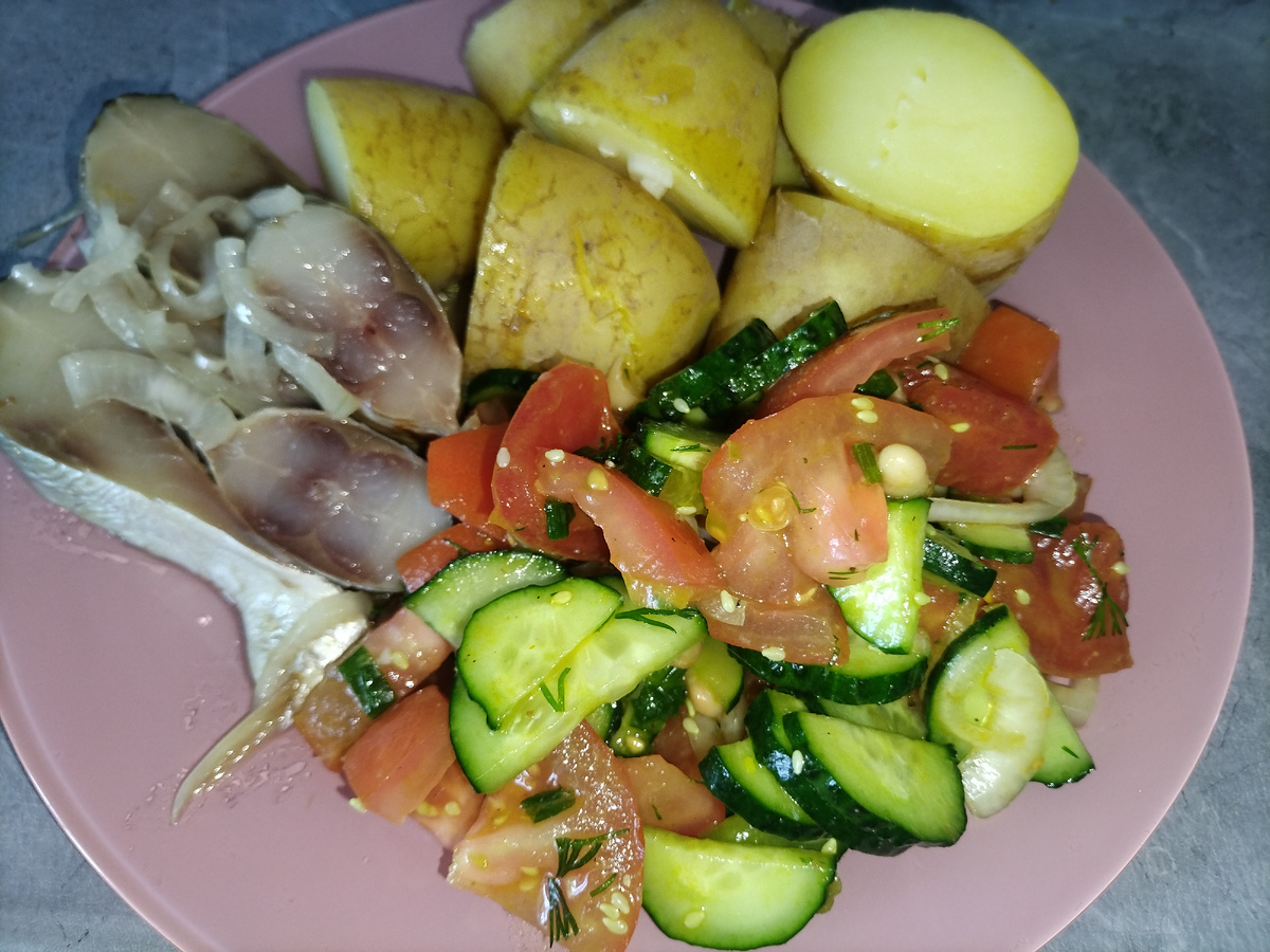 Мой скромный обед. Но зато вкусно как было... 😋