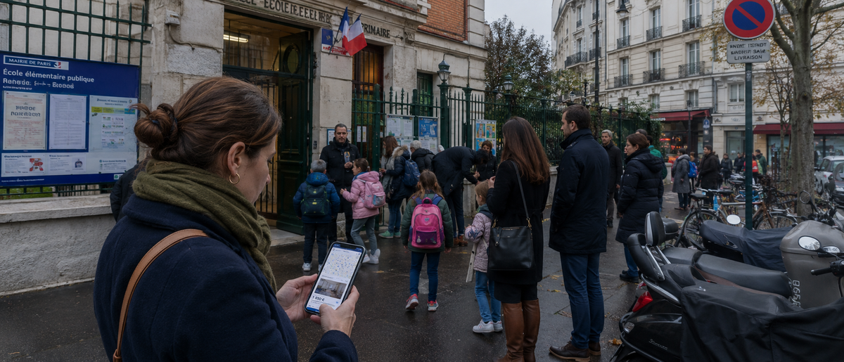 в Париже школа может быть бесплатной, но хороший район вокруг неё редко бывает бесплатным