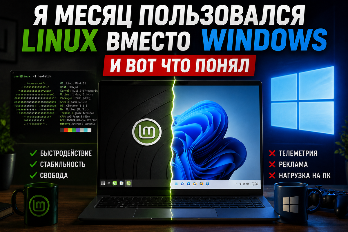 Я месяц пользовался Linux вместо Windows и вот что понял