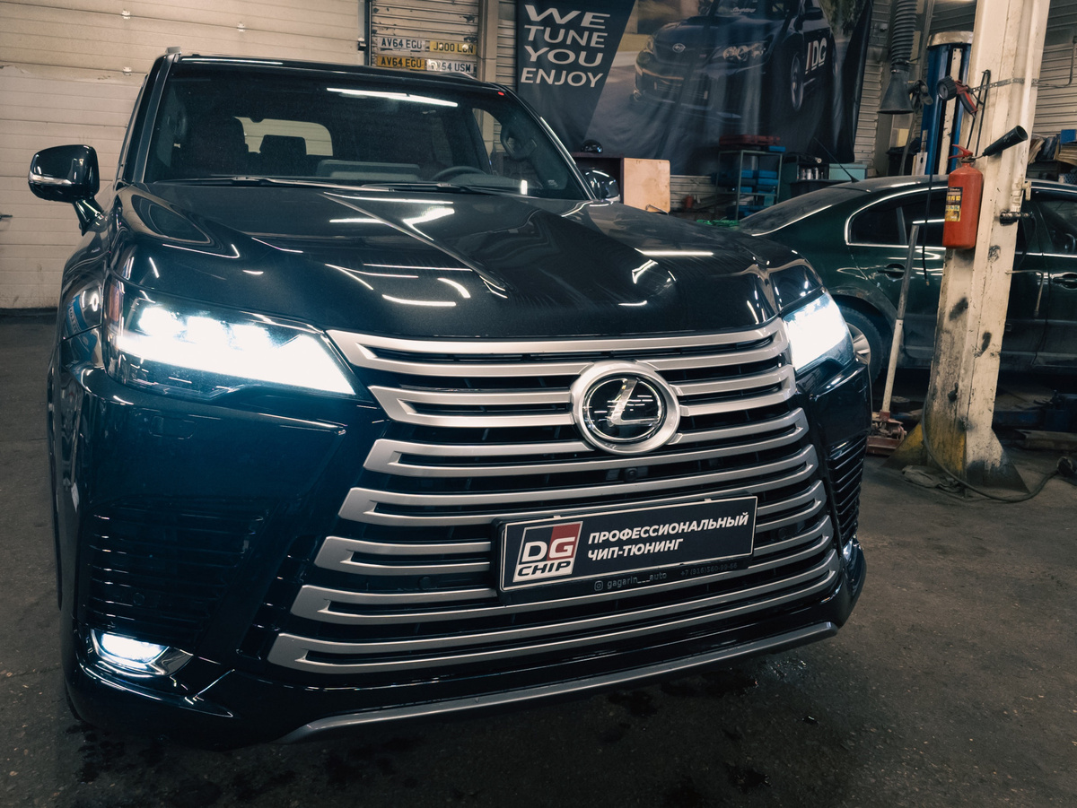 Удаление сажевого фильтра Lexus LX500d: изготовление даунпайпа, чип-тюнинг Stage 1, отключение EGR и обновление АКПП