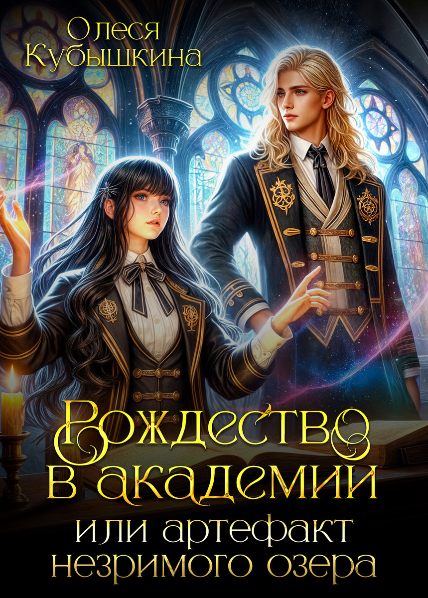 Обложка книги «Рождество в академии или артефакт незримого озера» Олеси Кубышкиной
