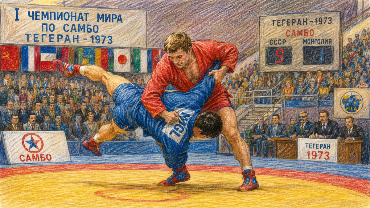 Иллюстрация. Первый чемпионат мира по самбо в Тегеране 1973 года