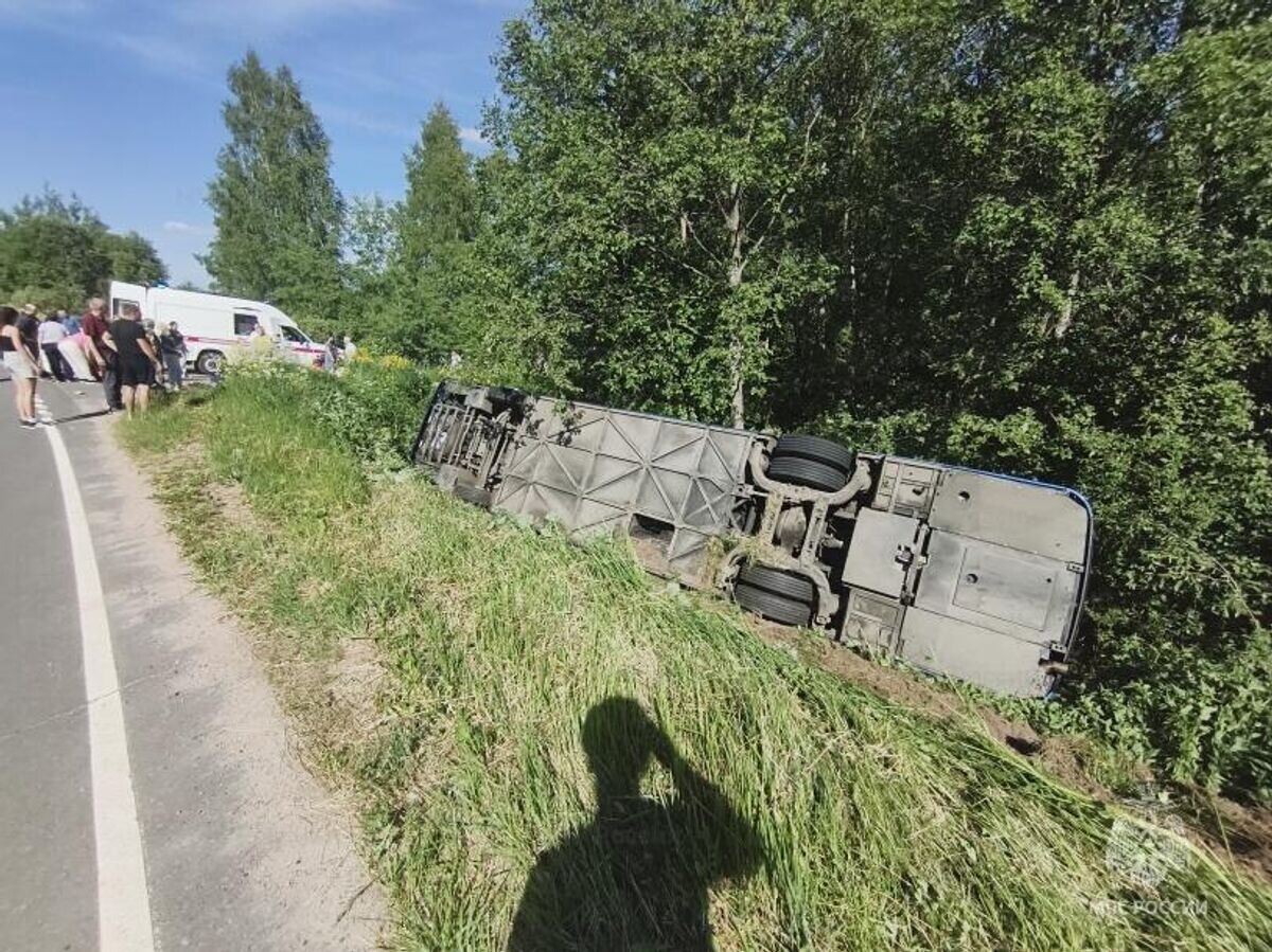    Последствия ДТП с участием экскурсионного автобуса в Ярославской области | © Фото : Главное управление МЧС России по Ярославской области/MAX