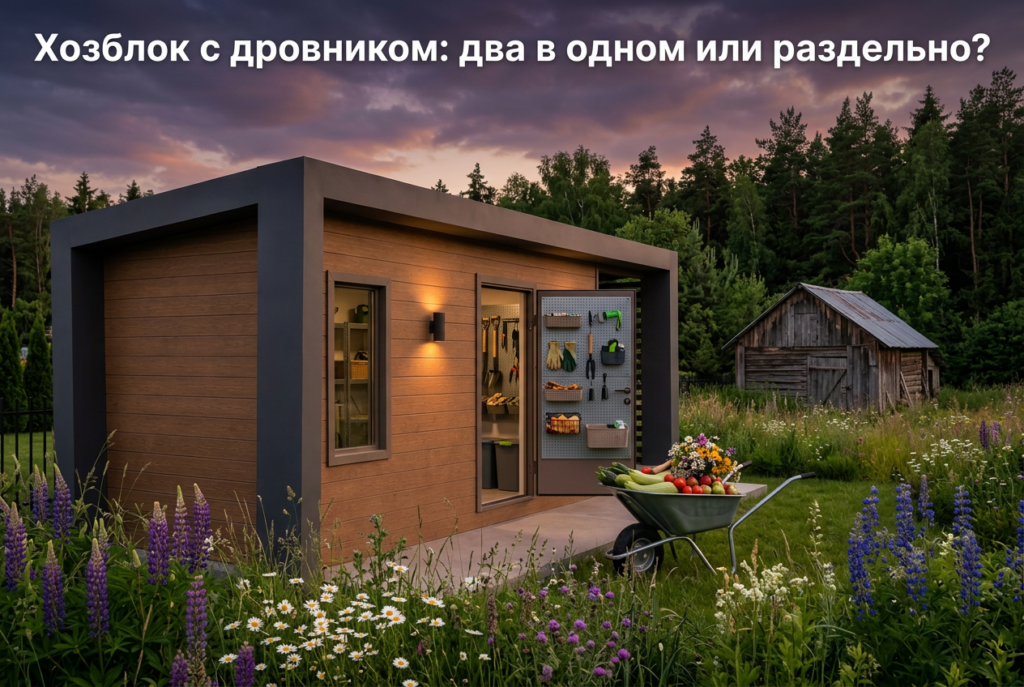   Что лучше: совмещенный хозблок с дровником или две отдельные постройки? hozblock