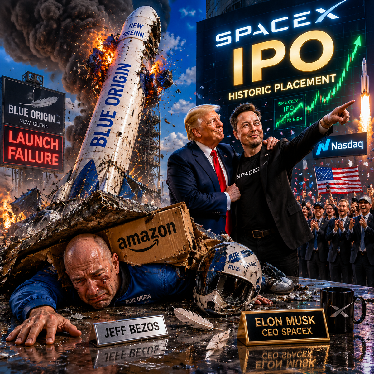 Последствия взрыва Blue Origin — триумф Илона Маска!