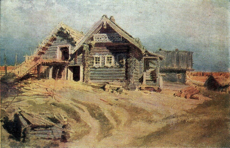 Поленов. Первоначальный вариант картины «Русская деревня» (1889) 