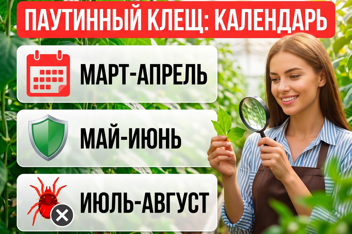     Паутинный клещ по месяцам: календарь обработок с марта по октябрь