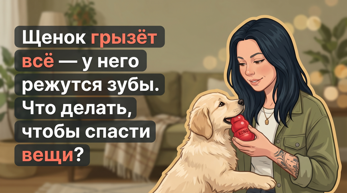    Анна показывает, как пережить смену зубов щенка и не лишиться вещей. Анна Марковская