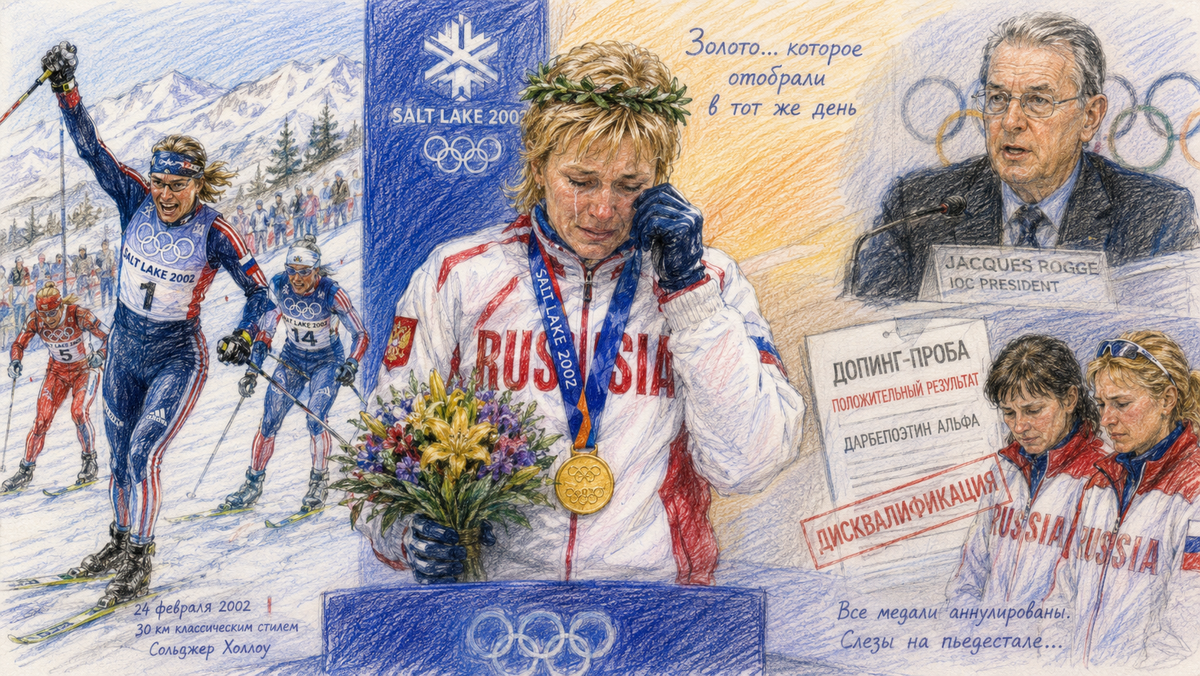 Иллюстрация. Триумф и дисквалификация Ларисы Лазутиной на Олимпиаде-2002.