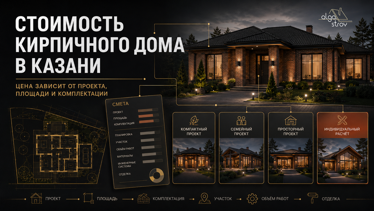 Сколько стоит построить кирпичный дом в Казани