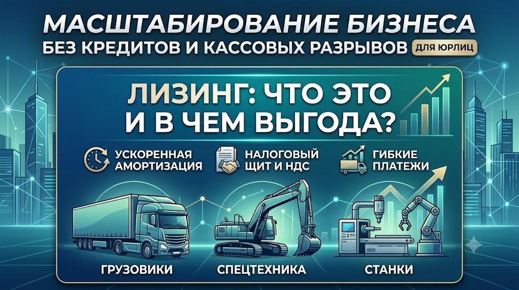 Статья представляет собой практическое руководство по использованию лизинга как эффективного инструмента для масштабирования и модернизации бизнеса без привлечения классических кредитов и вымывания оборотных средств.

Основные темы материала:

Суть механизма: на простом примере объясняется трехсторонняя схема взаимодействия между бизнесом, продавцом и лизинговой компанией.

Лизинг vs Кредит: проводится четкая юридическая граница по принципу права собственности и сопутствующих рисков.

Налоговые и экономические выгоды: подробно разбираются 5 ключевых преимуществ для юрлиц (снижение налога на прибыль, возврат НДС, ускоренная амортизация, гибкие графики платежей и скидки от автодилеров).

Скрытые риски: честно обозначаются «подводные камни» инструмента — от жестких условий страхования и ограничений в эксплуатации до риска изъятия имущества и последствий банкротства лизингодателя.