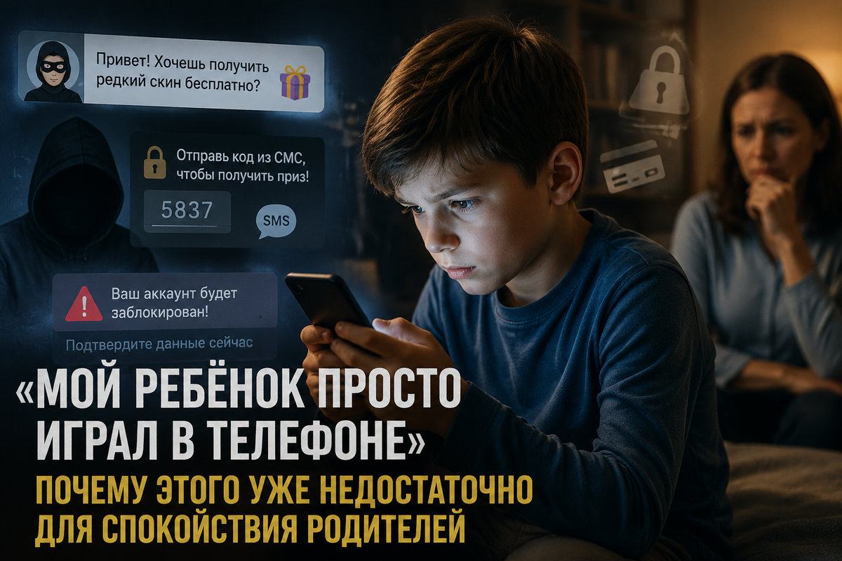Риски для детей в интернете: фишинг, кража аккаунтов и обман на скины в играх