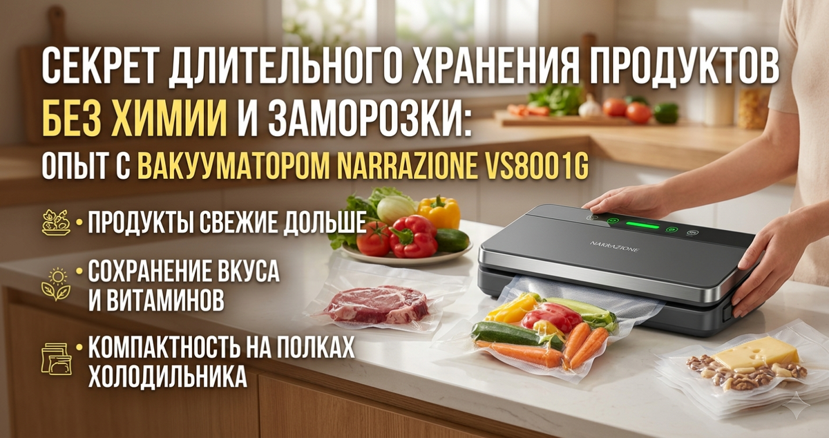 Секрет длительного хранения продуктов с Вакууматором VS8001G NARRAZIONE