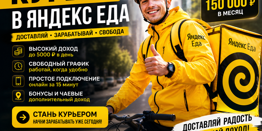 Работа курьером в Яндекс Еда: почему тысячи людей выбирают именно её