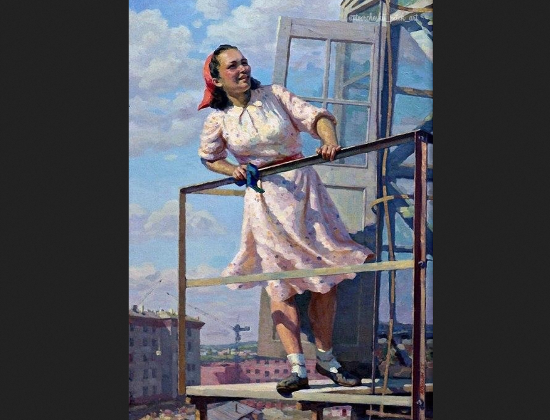 Павел Григорьев-Савушкин. «Крановщица», 1955. 