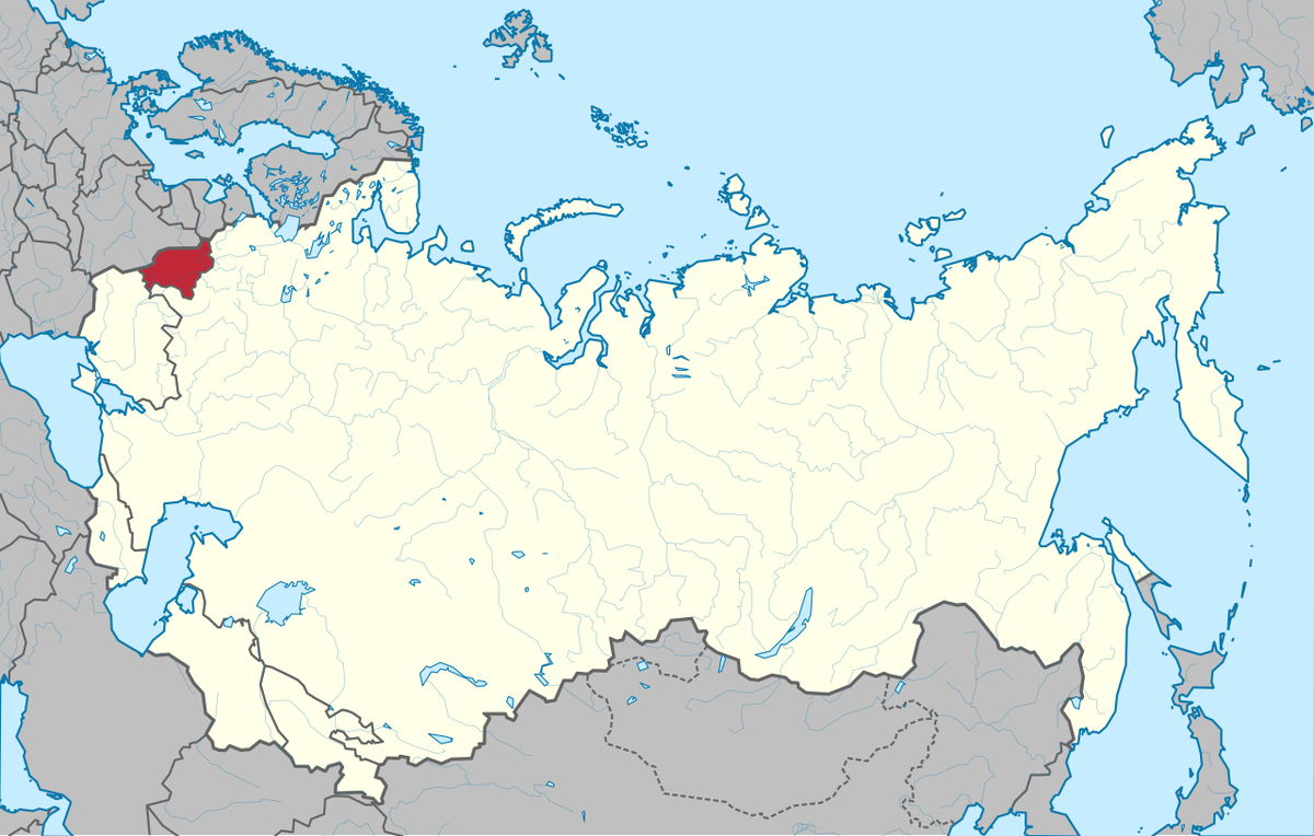 Территория Белорусской ССР на карте СССР, 1925 год
