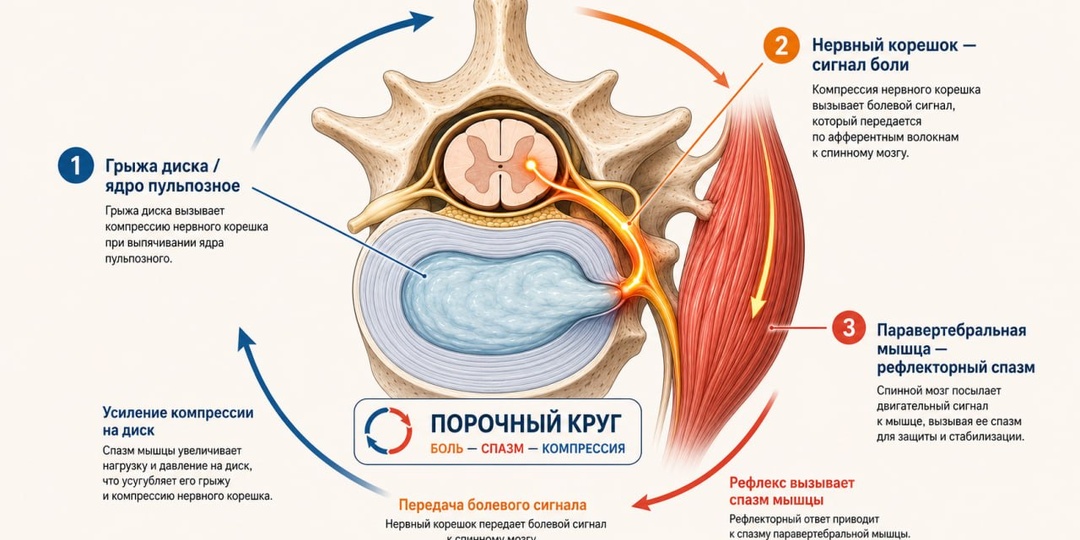 Почему при грыже диска болят мышцы