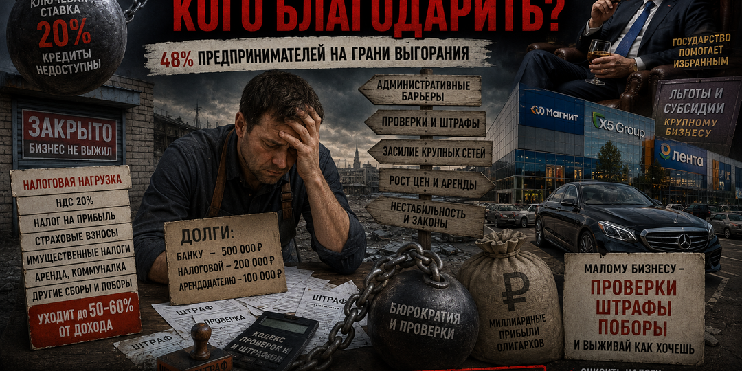 Половина бизнеса в России при смерти: кого благодарить?