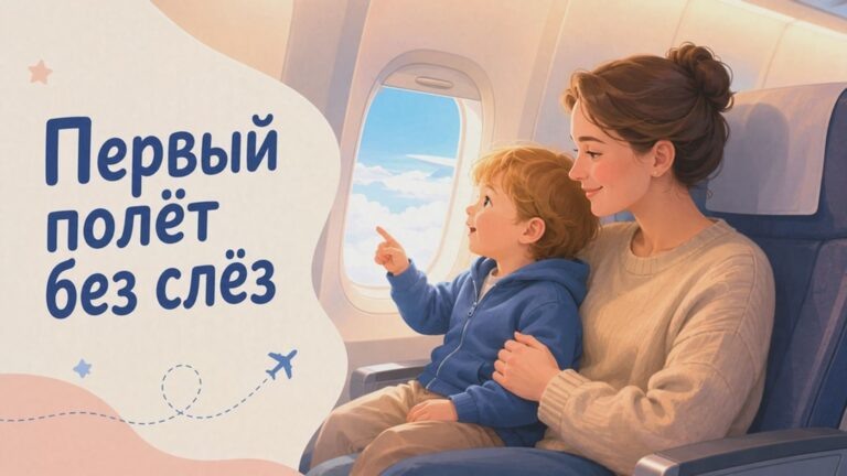    Иллюстрация к материалу: Первый полёт ребёнка: 6 шагов, чтобы всё прошло спокойно