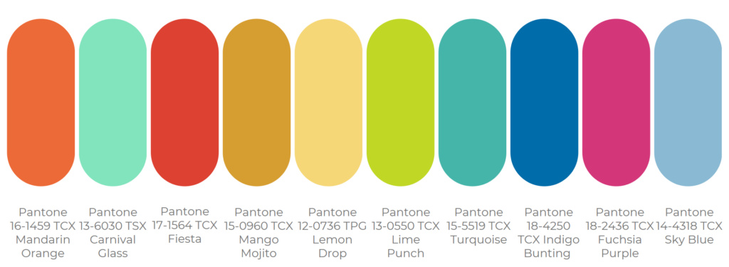 Палитра лета 2026 Pantone