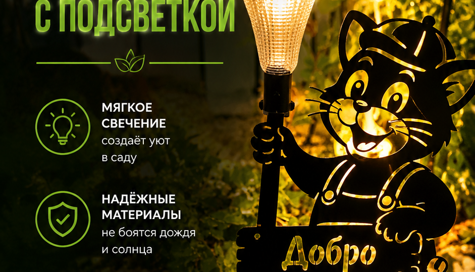 Садовые фигурки с подсветкой