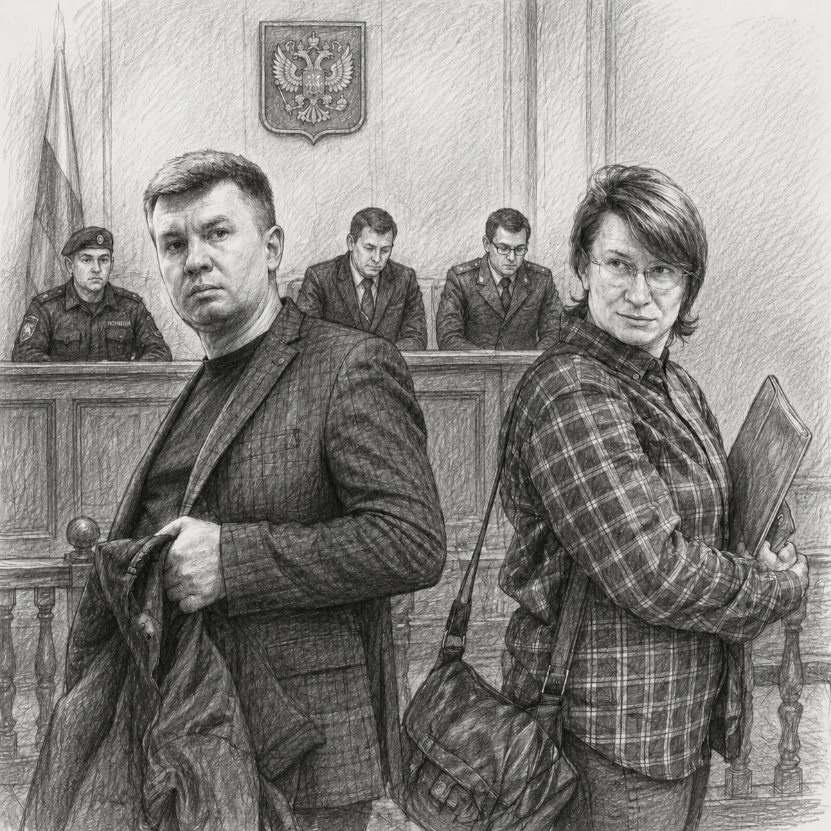 вот так мы смотрели друг на друга с Ильей Ремеслом в суде, после чего он ушел и больше в суд не пришел. Но вскрыл баг системы