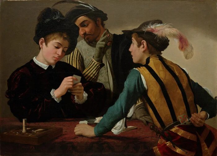 Караваджо. Шулеры. 1594.