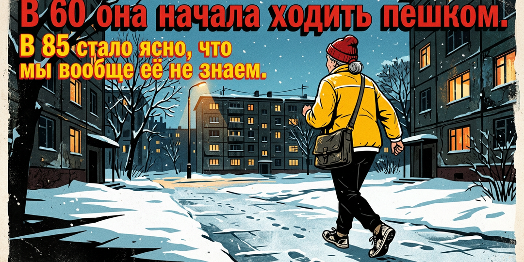 В 60 она начала ходить пешком. В 85 стало ясно, что мы вообще её не знаем