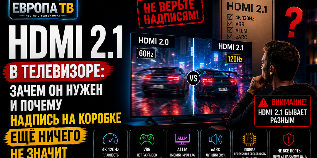 HDMI 2.1 в телевизоре: зачем он нужен и почему надпись на коробке ещё ничего не значит