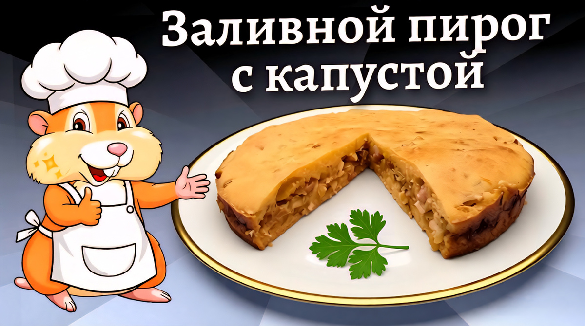 Заливной пирог с капустой на кефире в духовке