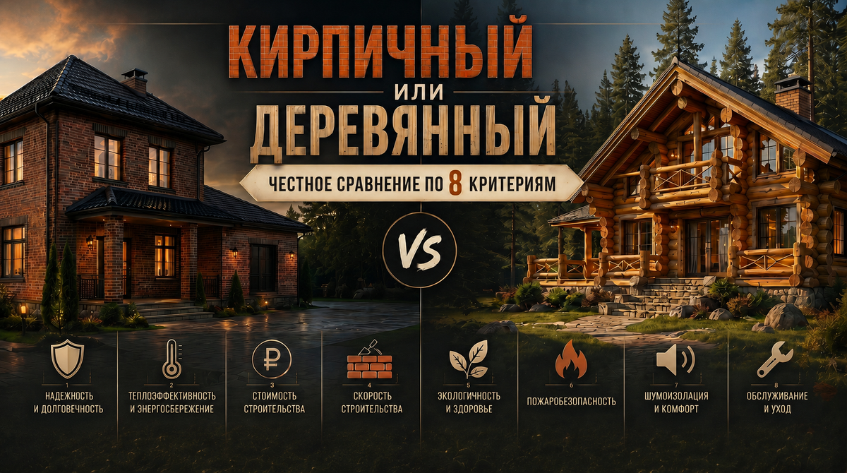 Сравнение кирпичного и деревянного дома