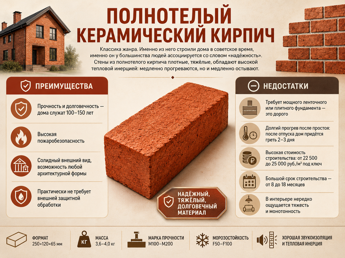 Полнотелый керамический кирпич / Инфографика