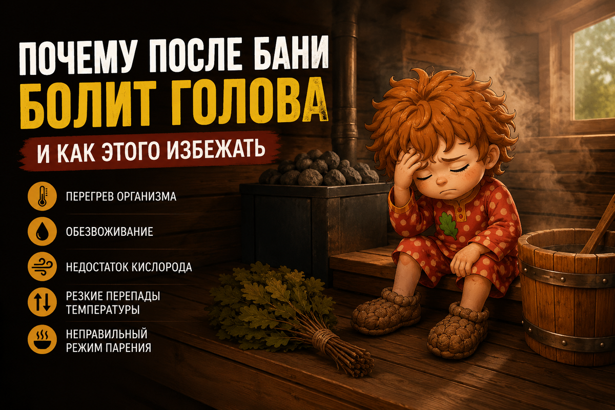 Почему после бани болит голова?
