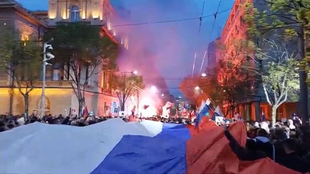 Митинг в поддержку России. Белград. 2022 год.