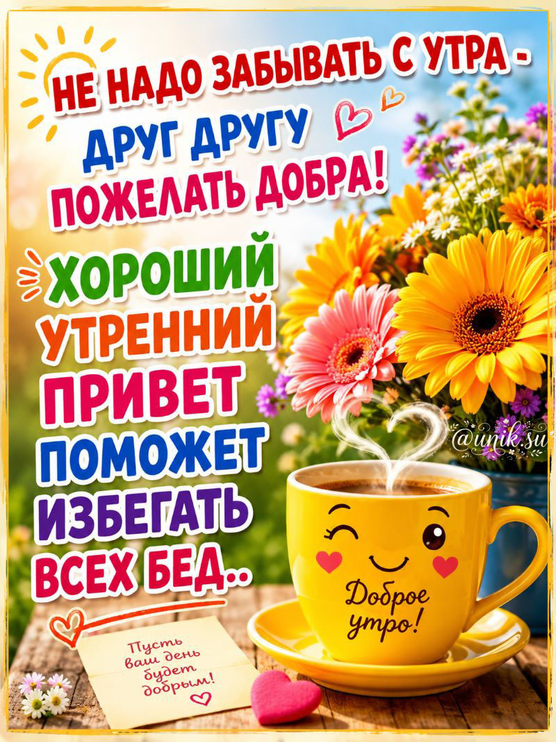 открытка доброе утро позитивная